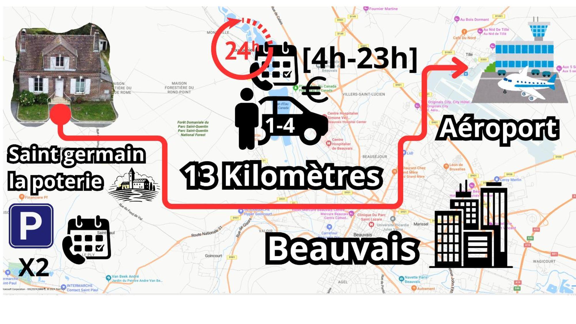 Chambre Calme Et Accueillante 13 Kmtrs Aeroport, Parking Gratuit, Navette Gare Ou Aeroport Saint-Germain-la-Poterie Ngoại thất bức ảnh